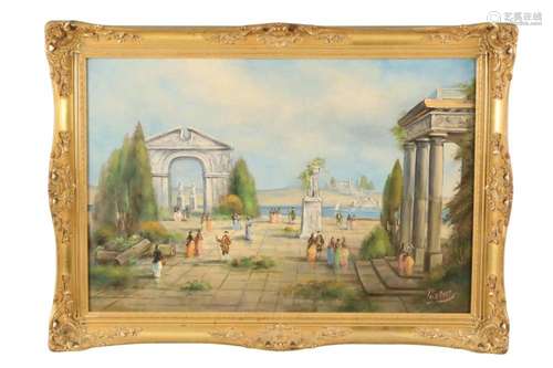 ITALIAN SCHOOL OIL ON CANVAS PAINTING, PASTORI