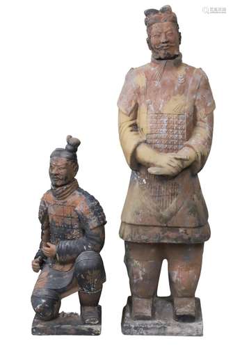 2 TERRACOTTA TEMPLE GUARDIANS