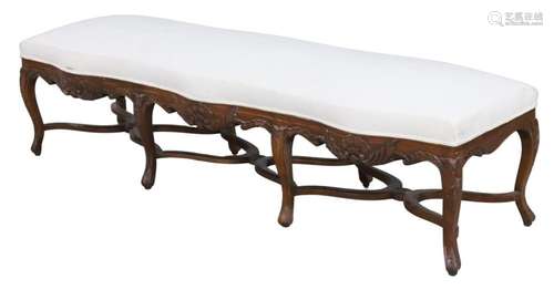 LOUIS XV STYLE WALNUT BENCH