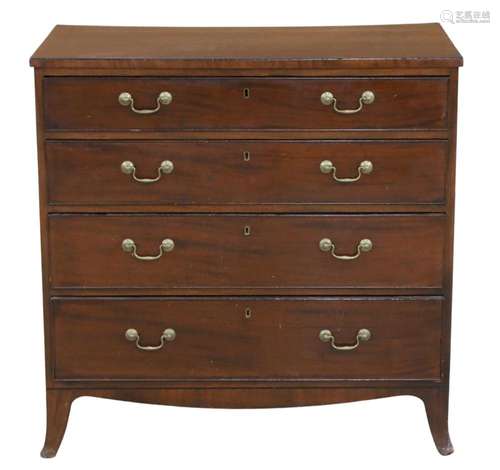 ENGLISH MAHOGANY CHEST OF DRAWERS, EARLY 19TH C.