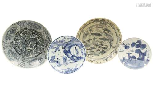 4 PCS OF ORIENTAL BLUE AND WHITE PORCELAIN