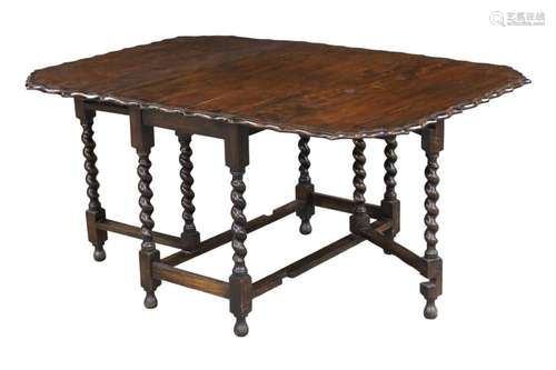 JACOBEAN OAK DROP LEAF TABLE