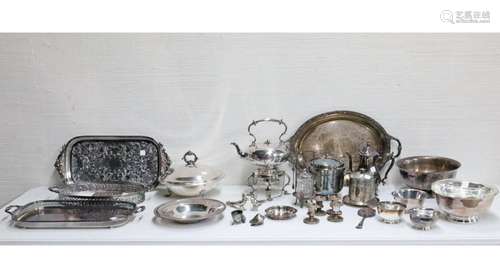 MISC. TABLE LOT OF SILVER PLATE