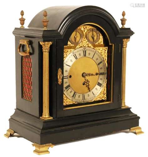 ENGLISH TRIPLE FUSEE BRACKET CLOCK