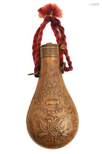 BATTY COPPER U.S. PEACE FLASK, 1856