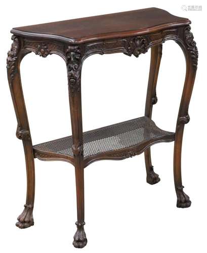 GEORGIAN STYLE CARVED WALNUT CONSOLE TABLE