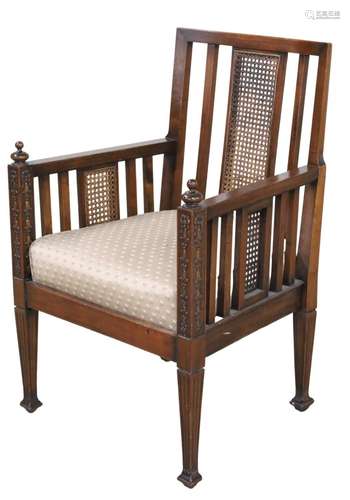 DECORATIVE ENGLISH MAHOGANY ARM CHAIR