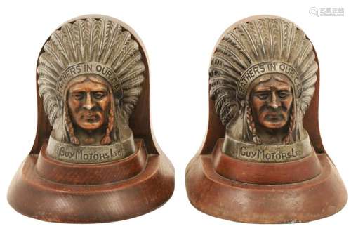 PR OF GUY MOTORS LTD RADIATOR CAP BOOKENDS