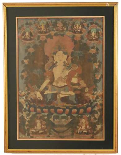 TIBETAN TANGKA OF BUDDHA, 19TH C.