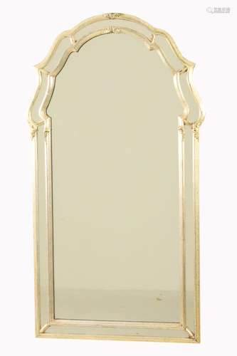 QUEEN ANNE STYLE SILVER GILTWOOD MIRROR