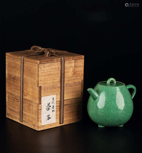 郎窯緑釉茶器（木箱）