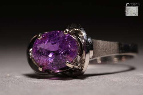 天然粉紫色藍寶石戒指 3.22ct