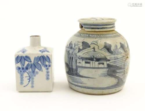 A Chinese blue and white ginger jar and cover with…