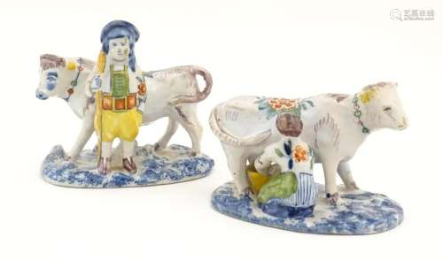 Two French Quimper style faience figural models co…