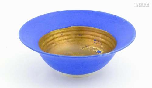 A studio pottery bowl by Mary Rich with cobalt blu…