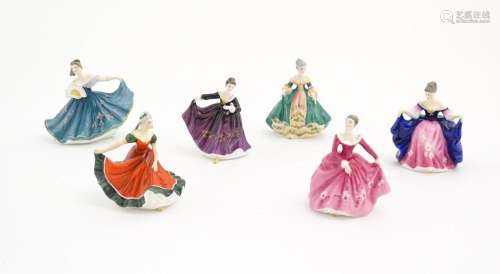 Six small Royal Doulton ladies comprising Elaine, …