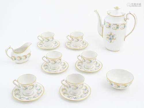 A Royal Crown Derby coffee set in the Blue Pimpern…