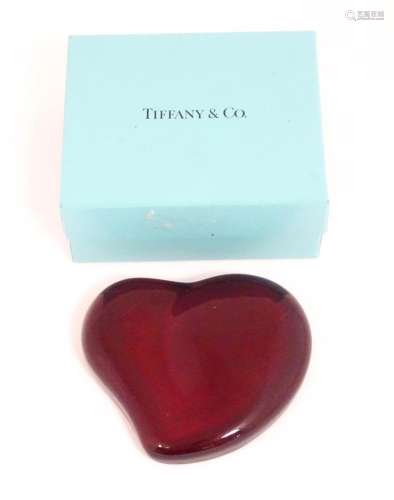 Elsa Peretti for Tiffany A Co : A red glass heart …