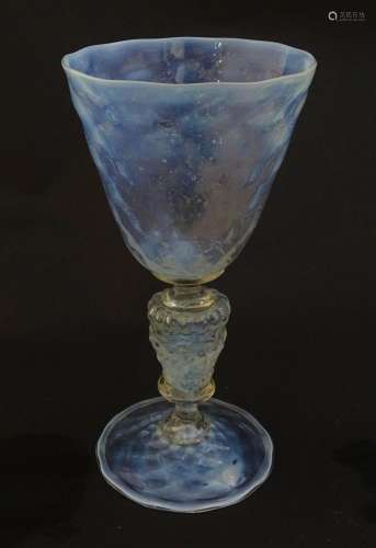 A Venetian glass goblet / pedestal drinking glass …