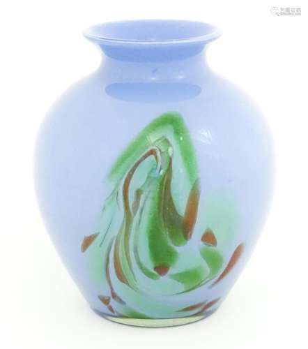 A 20thC art glass vase in the Murano style, the bl…