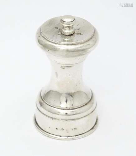 A silver pepper mill / grinder, hallmarked Birming…