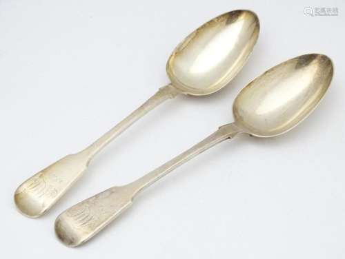 A pair of fiddle pattern tablespoons hallmarked Lo…