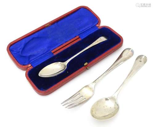 A Christening spoon and fork hallmarked Sheffield …
