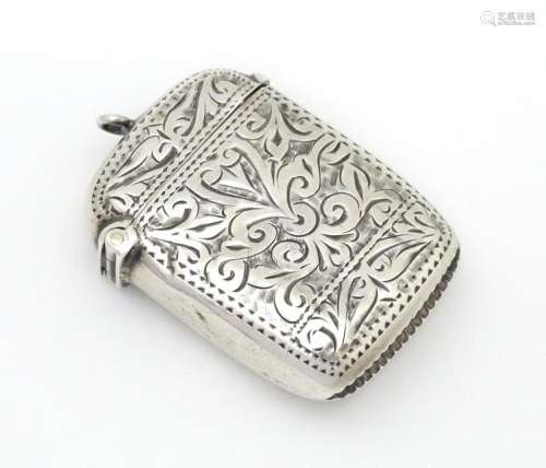 A Victorian silver vesta case hallmarked Birmingha…