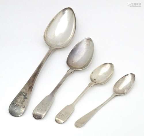 Four 19thC silver spoons, various dates and makers…