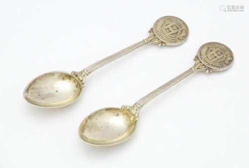 Two silver teaspoons monogrammed to handles HGC (…