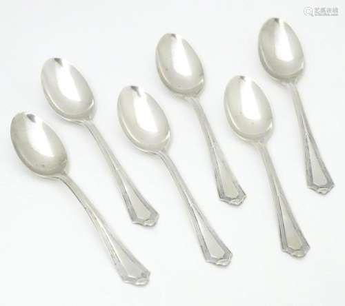 A set of six silver teaspoons hallmarked Birmingha…