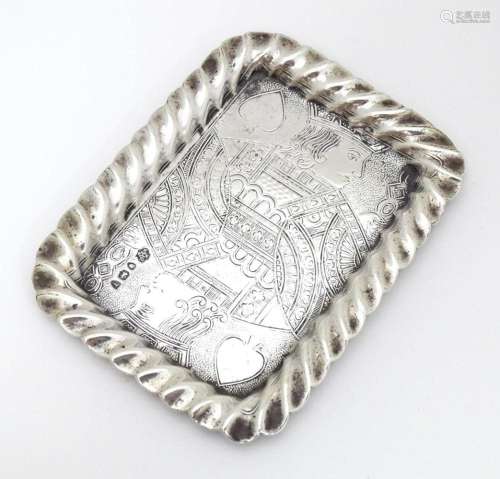 A Victorian silver playing card tray with engraved…