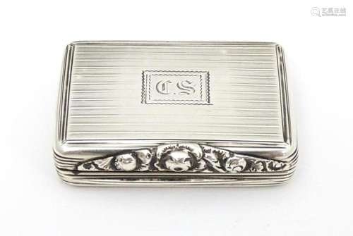 A Geo IV silver double vinaigrette with banded eng…