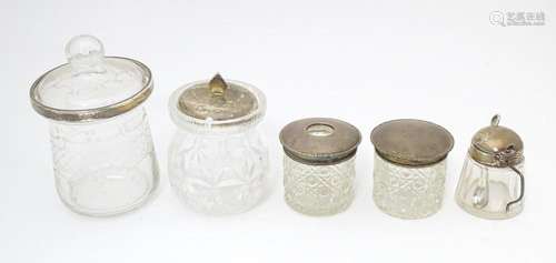 Assorted items to include a cut glass preserve pot…