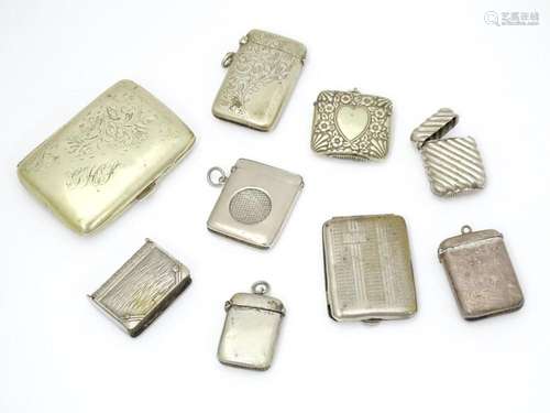 A quantity of assorted silver plate vesta cases, t…