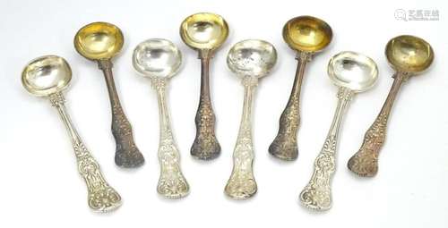 Eight associated Victorian silver Kings pattern sa…