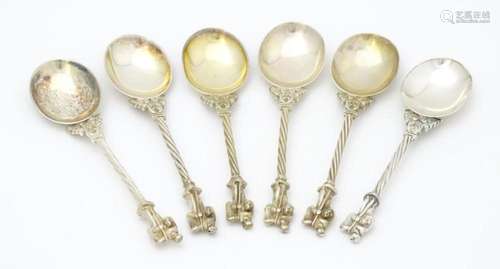 Six Victorian silver apostle teaspoons, hallmarked…