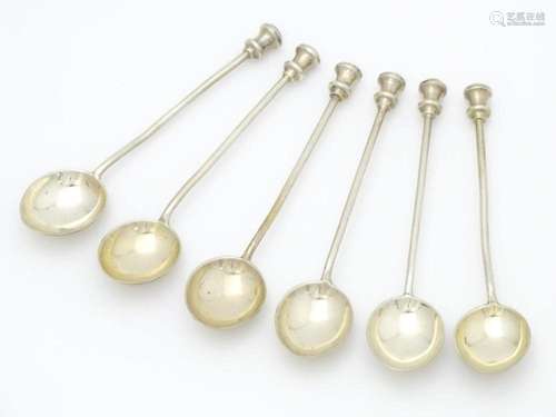 Six silver seal top spoons hallmarked Birmingham 1…