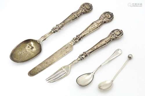 Assorted items to include silver handled christeni…