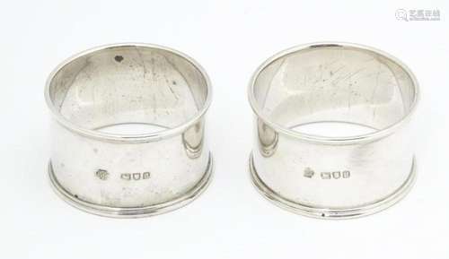 A pair of Victorian silver napkin rings, hallmarke…