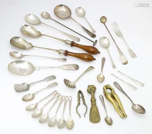 A quantity of brass and silver plate ware to inclu…