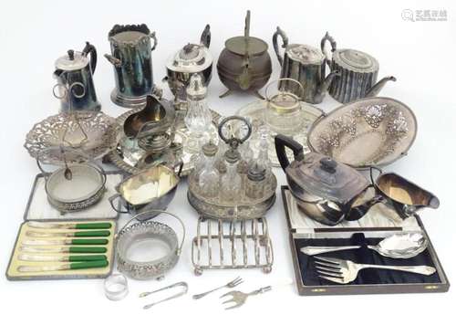 A large quantity of assorted silver plated wares t…