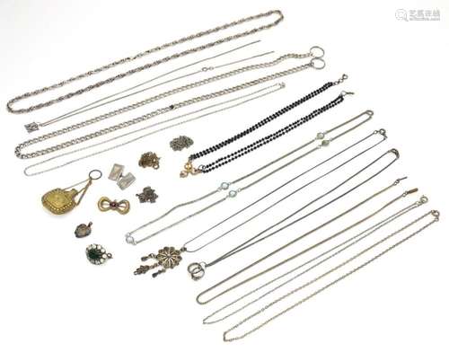 Assorted jewellery to include silver chains, penda…