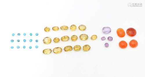 A quantity of assorted loose stones to include cit…