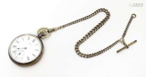 A Victorian silver pocket watch, the white enamel …