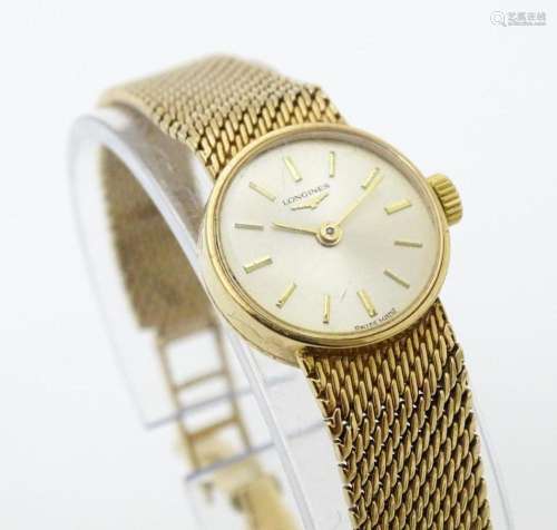 A ladies 9ct gold cased Longines wristwatch with 9…