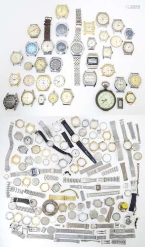 A large quantity of assorted wrist watch cases, br…
