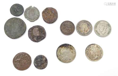Coins: A quantity of assorted coins various exampl…