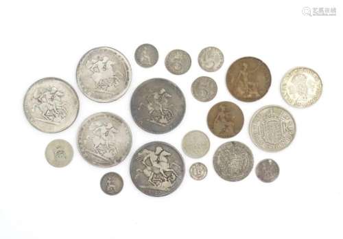 Coins: A quantity of coins, to include George III …