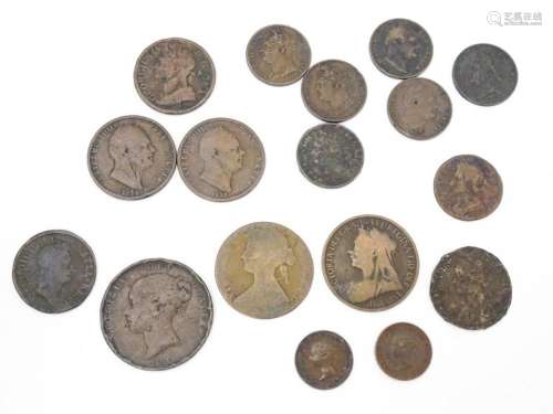 Coins: Assorted 19thC coins to include George IV, …